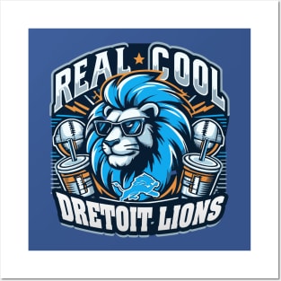 Real Cool Lions - Detroit Lions Inspired Design NFL Posters and Art